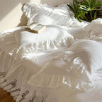 Bedding Set Breathable Cotton Percale Ruffles & Lace