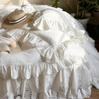 Bedding Set Breathable Cotton Percale Ruffles & Lace