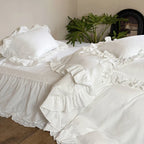 Bedding Set Breathable Cotton Percale Ruffles & Lace