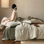 Bedding Set Breathable Cotton Woven Wave Texture & Tassels