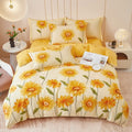 Bedding Set Brushed Cotton Reversible Sunflower Print