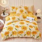 Bedding Set Brushed Cotton Reversible Sunflower Print