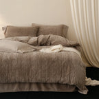Bedding Set Chenille Textured Reversible Fleece Back