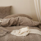 Bedding Set Chenille Textured Reversible Fleece Back