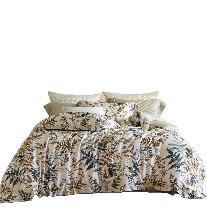 Bedding Set Cooling Lyocell Botanical Print Four Piece