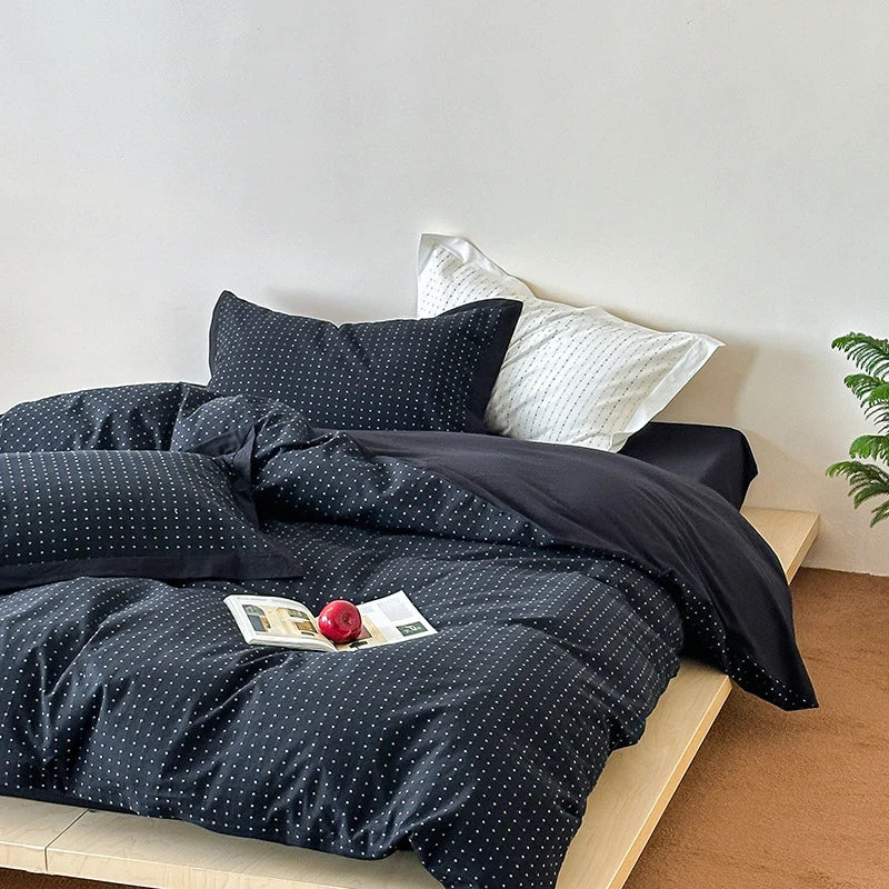 Bedding Set Cotton Blend Breathable Reversible Zipper Closure