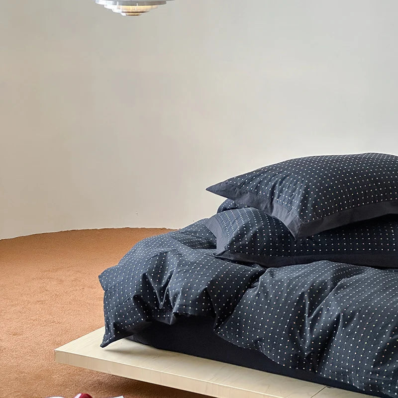 Bedding Set Cotton Blend Breathable Reversible Zipper Closure