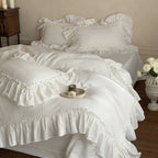 Bedding Set Cotton Blend Breathable Ruffle
