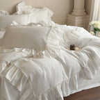 Bedding Set Cotton Blend Breathable Ruffle