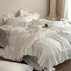 Bedding Set Cotton Blend Breathable Ruffle