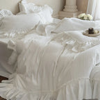 Bedding Set Cotton Blend Breathable Ruffle
