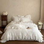 Bedding Set Cotton Blend Breathable Ruffle