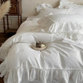 Bedding Set Cotton Blend Breathable Ruffle