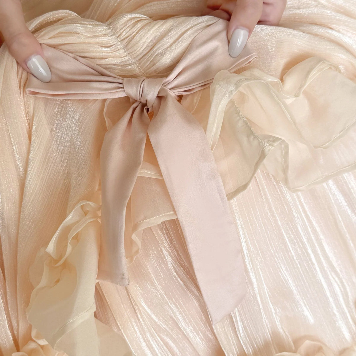 Bedding Set Cotton Blend Chiffon Ruffle 4-Piece