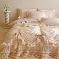 Bedding Set Cotton Blend Chiffon Ruffle 4-Piece