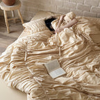 Bedding Set Cotton-Blend Gathered Ruffle & Ties