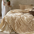 Bedding Set Cotton-Blend Gathered Ruffle & Ties