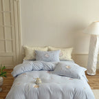 Bedding Set Cotton Embroidered Rose & Ruffled Edges 4-Piece