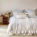 Bedding Set Cotton Embroidered Ruffle Integrated Bed Skirt