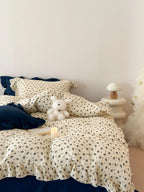 Bedding Set Cotton Gauze Breathable Ruffled Trim