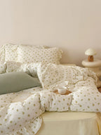 Bedding Set Cotton Gauze Breathable Ruffled Trim