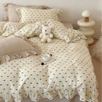 Bedding Set Cotton Gauze Breathable Ruffled Trim