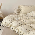 Bedding Set Cotton Gauze Breathable Ruffled Trim