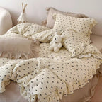 Bedding Set Cotton Gauze Breathable Ruffled Trim