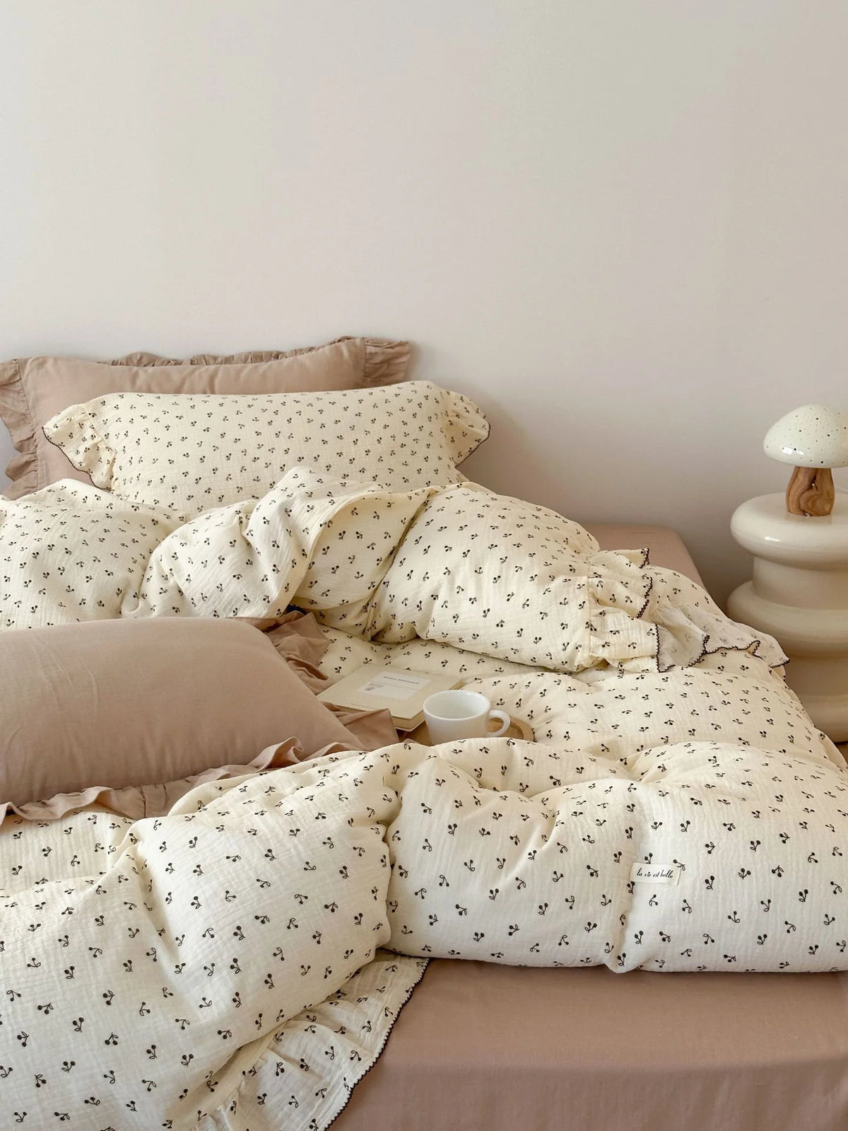 Bedding Set Cotton Gauze Breathable Ruffled Trim