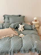 Bedding Set Cotton Gauze Breathable Ruffled Trim