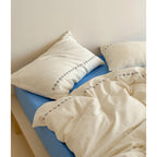 Bedding Set Cotton Gauze Embroidered Border Set of 4