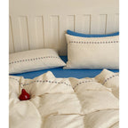 Bedding Set Cotton Gauze Embroidered Border Set of 4