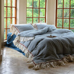 Bedding Set Cotton Gauze Quilted Lace Trim