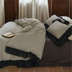 Bedding Set Cotton Gauze Quilted Lace Trim