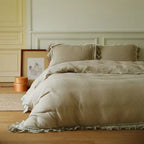 Bedding Set Cotton Gauze Quilted Lace Trim