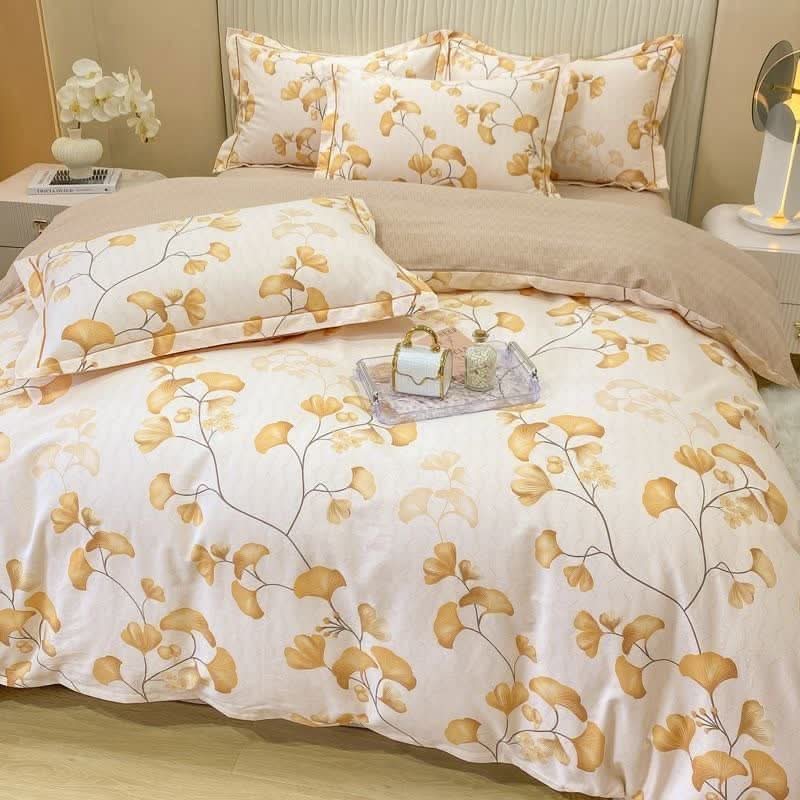 Bedding Set Cotton Ginkgo Pattern 4-Piece