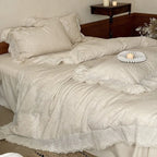Bedding Set Cotton Jacquard Floral Relief 4 Piece Set