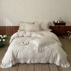 Bedding Set Cotton Jacquard Floral Relief 4 Piece Set