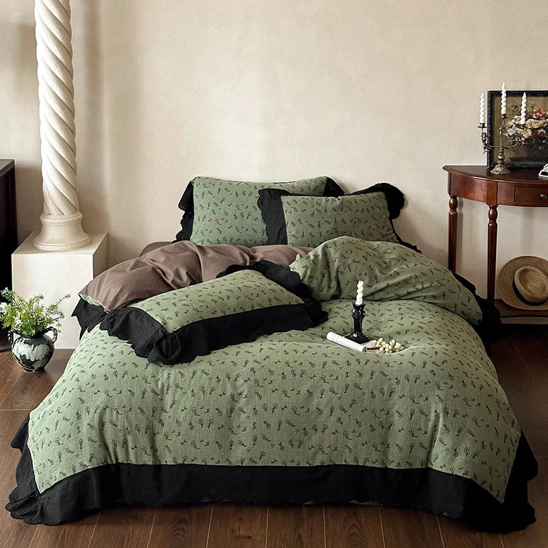 Bedding Set Cotton Jacquard Reversible & Quilted