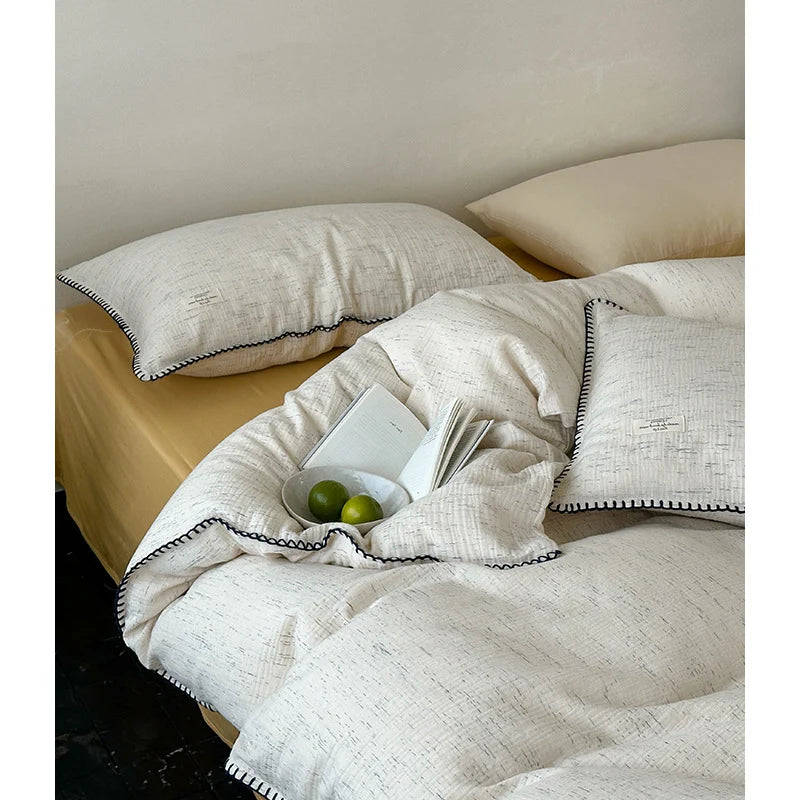 Bedding Set Cotton-Linen Blend Breathable Moisture Regulating