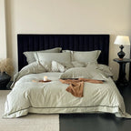 Bedding Set Cotton-Linen Breathable Piped Edges