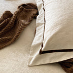 Bedding Set Cotton-Linen Breathable Piped Edges