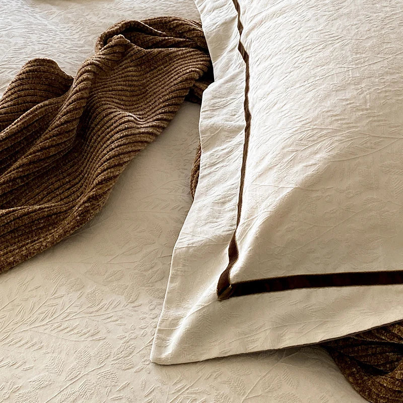 Bedding Set Cotton-Linen Breathable Piped Edges
