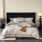 Bedding Set Cotton-Linen Breathable Piped Edges