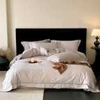 Bedding Set Cotton-Linen Breathable Piped Edges