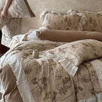 Bedding Set Cotton-Linen Quilted Floral Toile