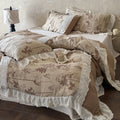 Bedding Set Cotton-Linen Quilted Floral Toile
