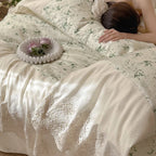Bedding Set Cotton-Linen Stonewashed Floral Jacquard