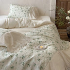 Bedding Set Cotton-Linen Stonewashed Floral Jacquard