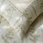 Bedding Set Cotton-Linen Subtle Floral Stripe 4-Piece